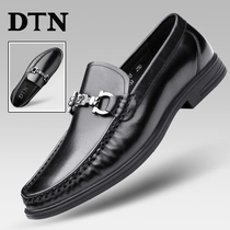 DTN beanie shoes mens leather breathable soft surface soft bottom driving shoes mens casual leather shoes a pedal business casual