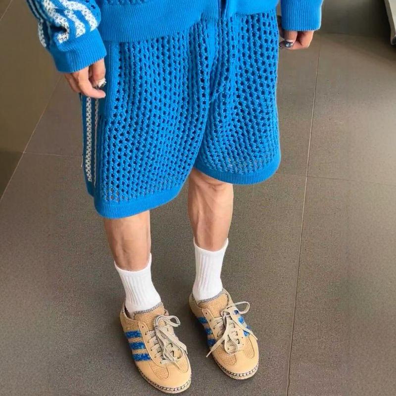 Edison Chen's Co-Branded Couple's Knitted Hollow-Out Shorts, Comfortable, Soft, Breathable Mesh Shorts, Unisex Style