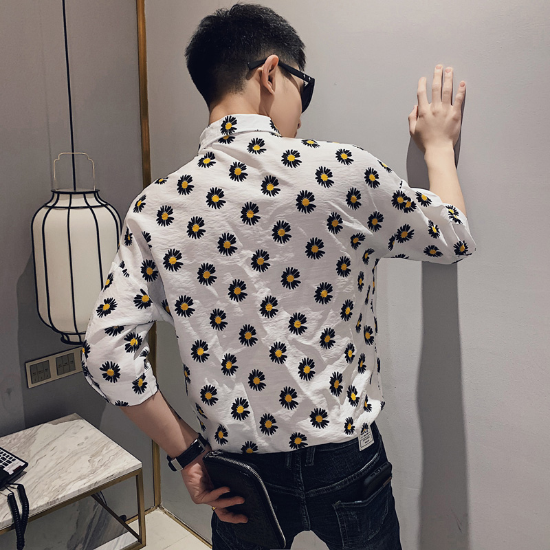 Loose-fitting áo đẹp trai nam tinh thần anh chàng giản dị Hàn Quốc phiên bản đẹp trai xu hướng đầu triều nhà tạo mẫu tóc mặc thương hiệu của nam giới