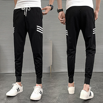 Summer new sports pants Net red Student trend leisure pants Korean version of self-cultivation Tide brand shake sound ankle-length pants son male