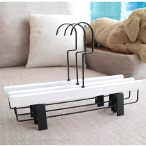 White worn solid wood skirt rack wooden trousers clip wooden pants clip clothing store custom logo nostalgic pants rack