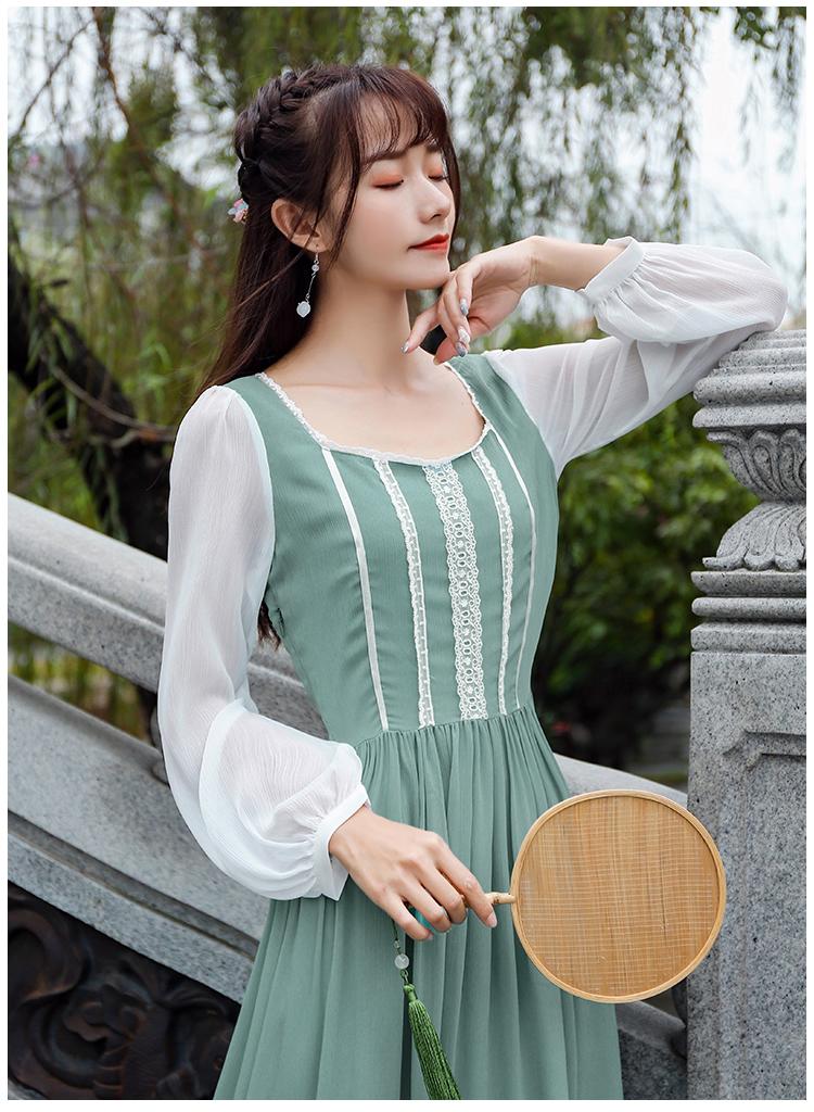 2019 phụ nữ mới mùa xuân và mùa hè đầm ren bên voan khâu cổ tích nhóm nhỏ Pháp dài Một kiểu váy - A-Line Váy đầm xòe cao cấp