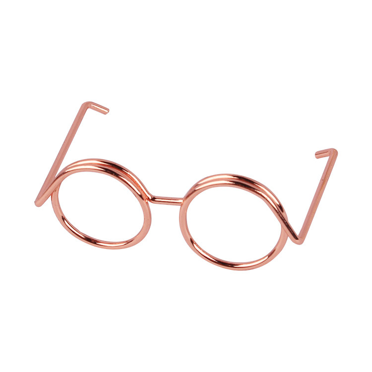 Rose Golden Glasses Backpin Golden Needle Creative Barbie Glasses Gifts Metal Write Closed Needle
