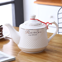 Ceramic teapot Single pot large capacity household bone china 1-2 liters tea high temperature resistant cold water pot with filter