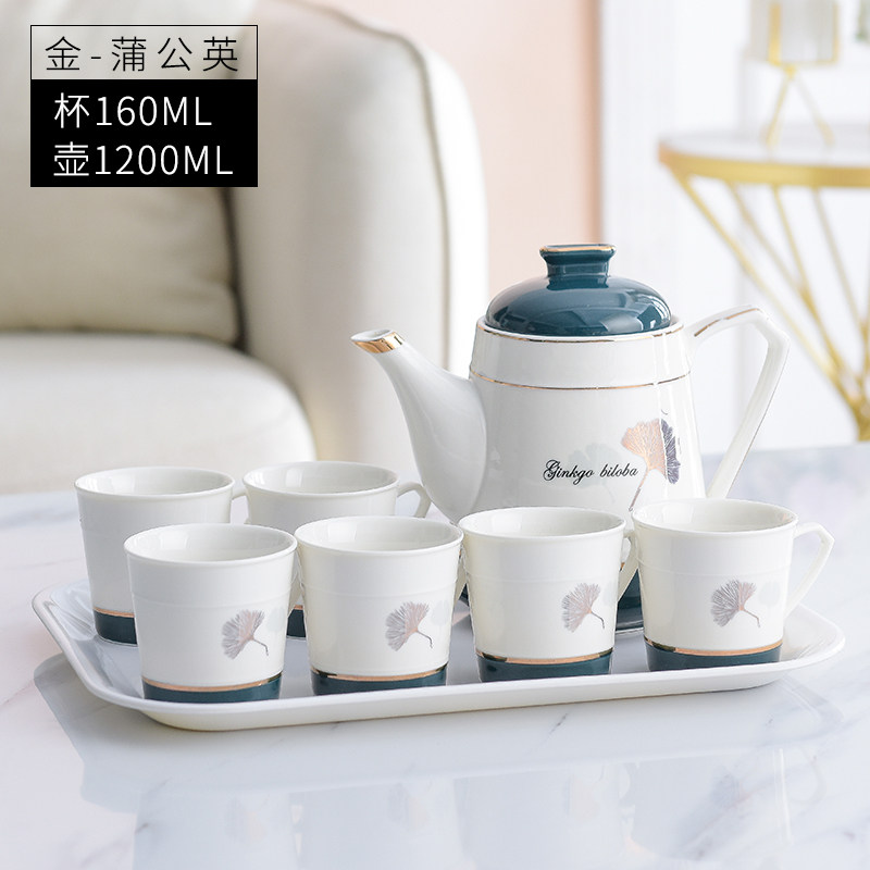 Ceramic kettle set Nordic style coffee pot cup large cold kettle household water appliance set high temperature tea kettle