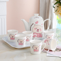 Teapot cup set Household water cup Living room Ceramic cup set Water set Teapot Teacup set Kettle