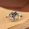 Chunfeng Sihan s925 sterling silver retro craft open ring women's niche Sanskrit word ring