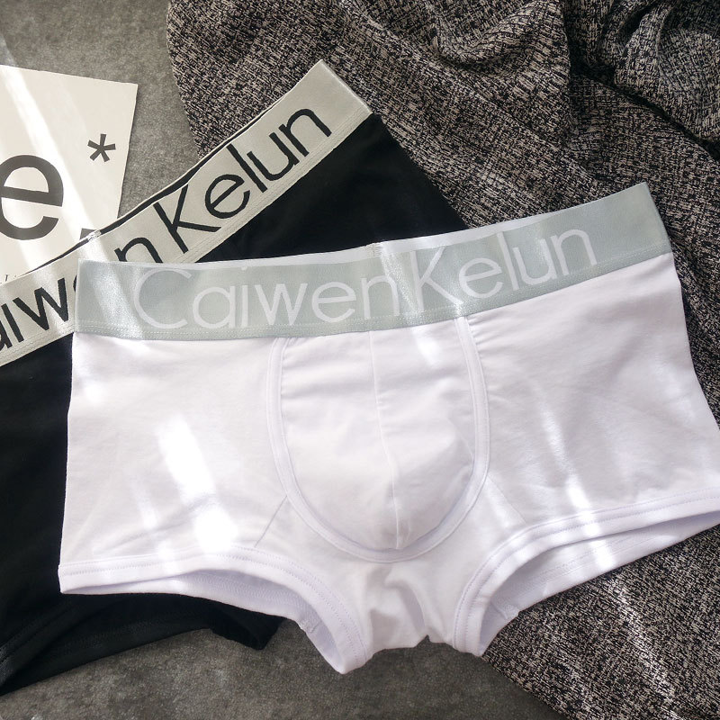 Men's Underwear, Men's Boxer Briefs, Pure Cotton, White, Pure White Boxer Briefs, Trendy Brand for Teenagers, High School Students