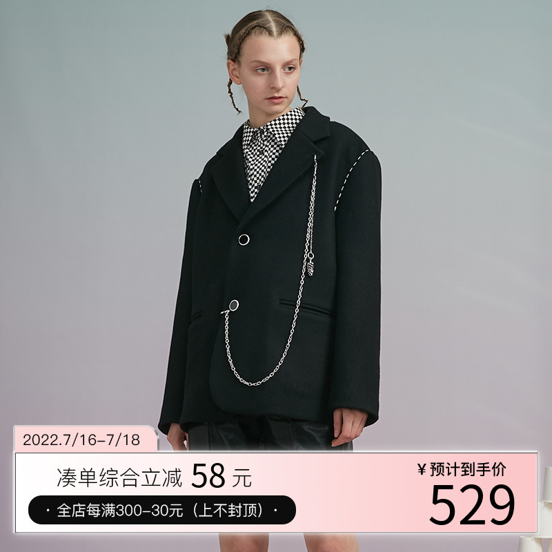 DIDDI MODA Original Design Black Lukewarm Wind Suit Retro Design Sensation Small Crowdsourcing Superior Coat