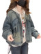 American retro denim jacket for women 2025 new fall fat mm loose and slim long-sleeved short jacket top