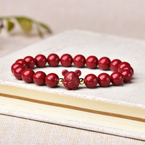 Cinnabar hand skewers beads Year of the ox zodiac lucky rat bracelet Zijinsha rough stone Year of life evil spirits jewelry for men and women