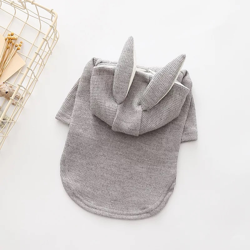 Mèo thời trang xu hướng thú cưng ăn mặc dễ thương và thoải mái cá tính tai thỏ hai chân quần áo thủy triều màu hồng xám - Quần áo & phụ kiện thú cưng mũ cho chó