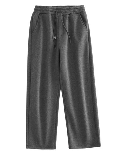 Men's Light Luxury Sweatpants 2025 Autumn and Winter Wide-Leg Plus-Size Fleece-Lined Floor-Length Drape Straight-Leg Casual Long Pants