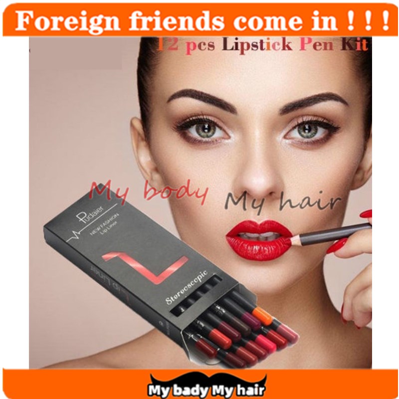 12Pcs Lip Liner Set Velvet Matte Waterproof Long Wear Lip
