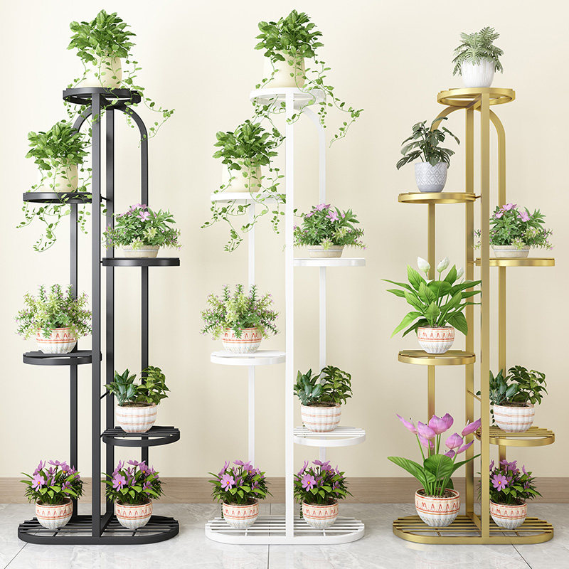 Flower Shelf Living Room TV Cabinet Next To Flower Pots Indoor Racks Single Type Green Planting Shelf Floor Minimalist Modern Light Lavish