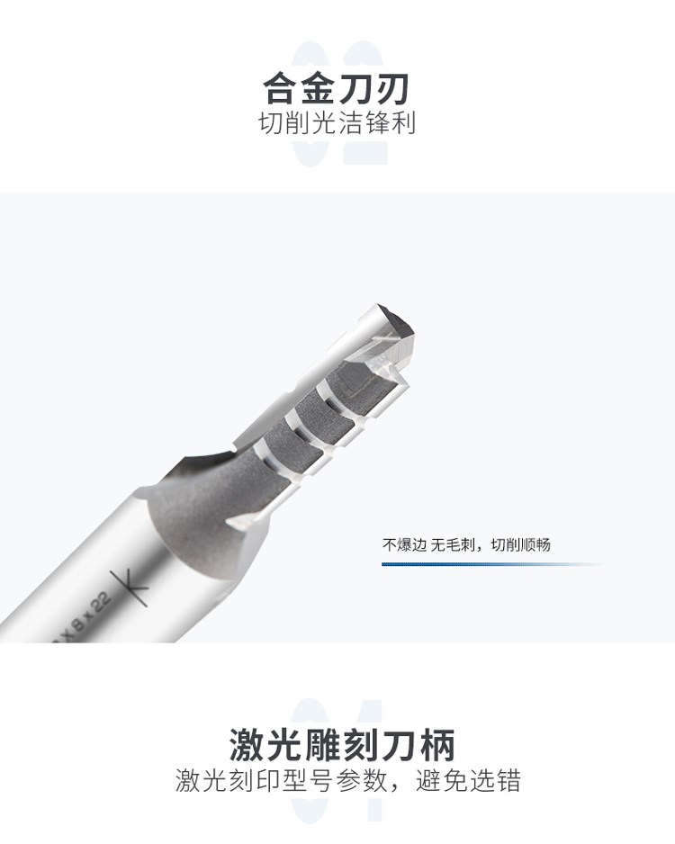 Tiger cá mập chế biến gỗ phay dao hai lưỡi cắt ngang rõ ràng cắt đáy CNC khắc máy cắt đầu công cụ cắt phổ quát 1818 - Dụng cụ cắt lưỡi cưa gỗ