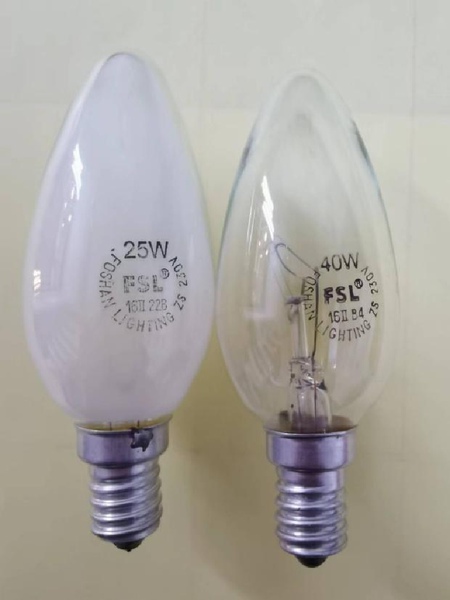 25 W40w Tip Bubble E14 Screw FSL Candle Lamp 4W Living Room Crystal Lamp LED Energy-Saving Lamp 230V Lighting Bulb