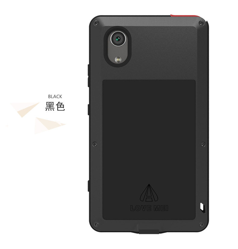 LOVE MEI Powerful Water Resistant Shockproof Dust/Dirt/Snow Proof Aluminum Metal Outdoor Gorilla Glass Heavy Duty Case Cover for SONY Xperia XA1 Plus