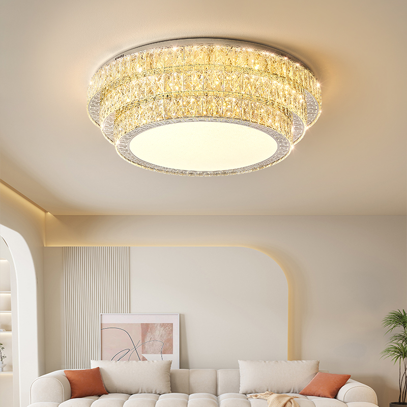 2026 New Model Living Room Main Light, Light Luxury Crystal Modern Minimalist Bedroom Room Atmospheric Round Study Ceiling Light