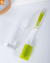 New cleaning cup brushed long handle brush with milk bottle brushed suit silicone mug lengthened 360-degree rotating shot