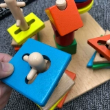 Интеллектуальная интеллектуальная игрушка, красочный деревянный конструктор, обучение
