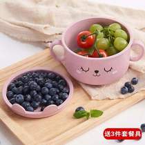 Childrens bowl anti-fall and anti-scalding home kid baby food grade microwave oven heating to put out the disinfection cabinet eating card