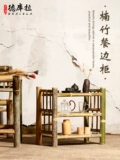 Бамбуковый обеденный шкаф ретро -хранение шкаф Hot Pot Restauranc