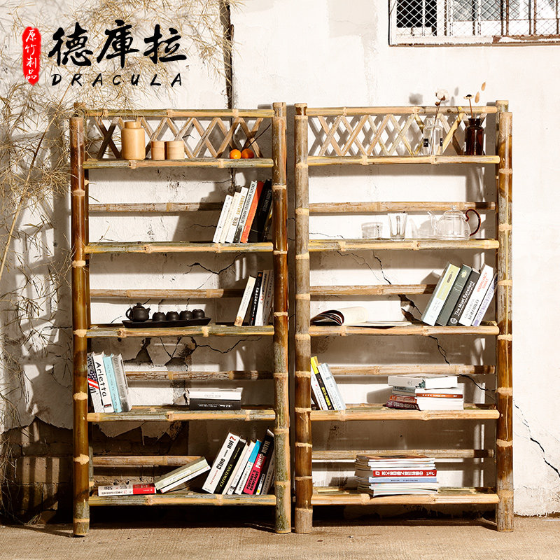 Nanzhu Bookshelves Home Woven Racks Modern Minimalist Disposal Bookcase Multilayer Floor Cabinets Bamboo Articles Furniture-Taobao