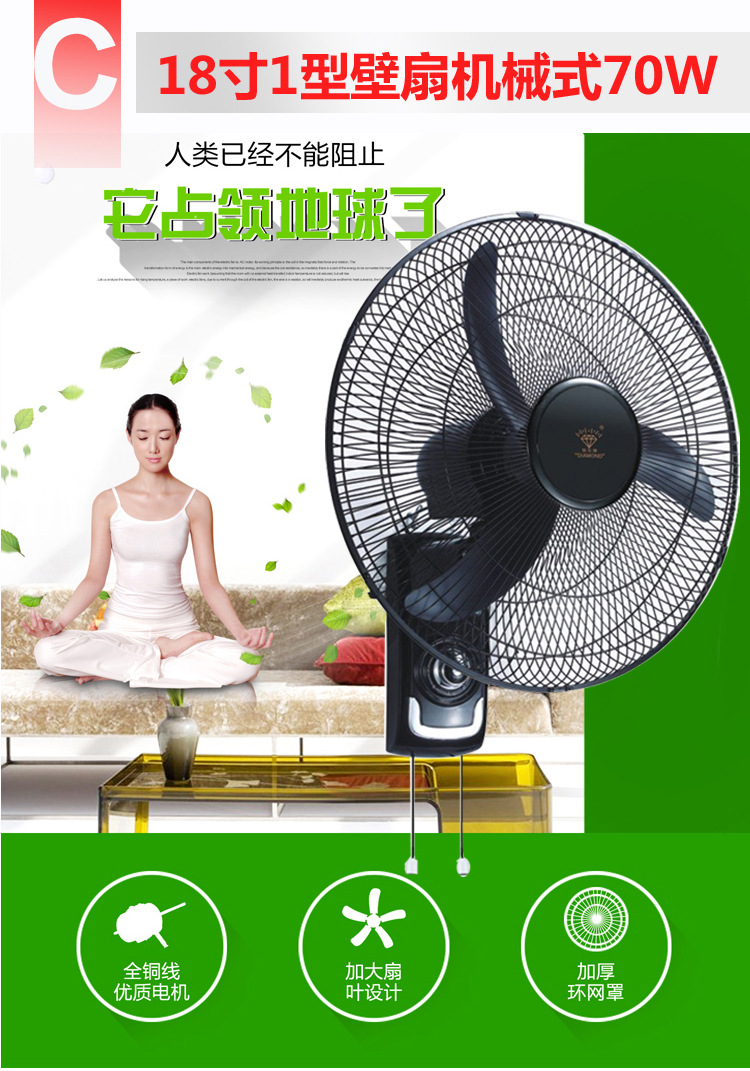 quạt trần mr vũ Quạt điện kim cương Quạt điện 16 inch Quạt treo tường 18 inch từ xa đầu mạnh 450MM treo tường hộ gia đình bằng đồng nguyên chất quạt điều hòa mediamart