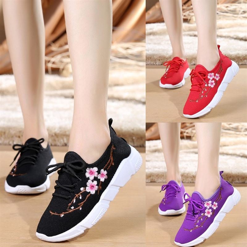 The Animated style Shoes Brigade Idle North Embroidered Spring Women's Old New Beijing Mid-Autumn Festival Single Shoe People Shoe National Express Shoes Cloth Flowers Wind