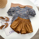 2023 summer girl's foreign style floral doll shirt shorts suit baby retro style bread pants temperament shirt