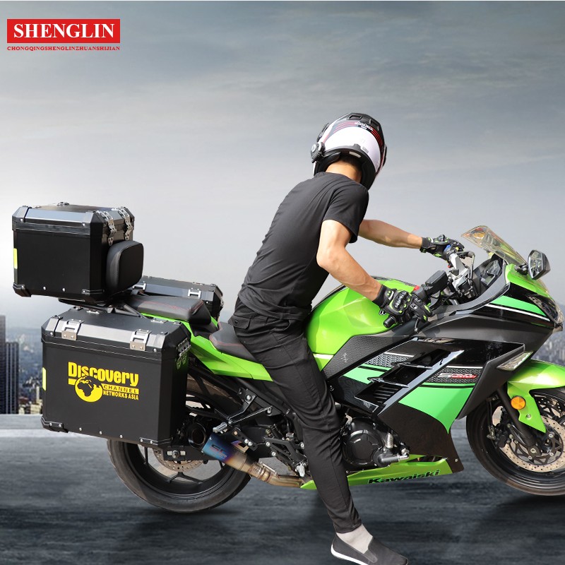 Đuôi xe máy GW250 Huanglong 300 hộp nhôm bên hông hộp đuôi cao an ninh lắp đặt tiện lợi thoáng mát - Xe gắn máy phía sau hộp thùng hông givi