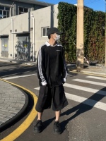 现货 K嘉Made Gosha联名黑白色条纹三道杠长袖球衣早秋