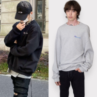 现货K嘉Made VTM 2016 Sweatshirt OG 刺绣黑灰圆领卫衣wook同款