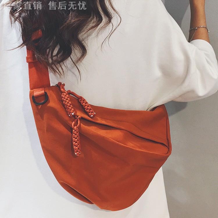Canvas bag crossbody women's 2026 new chest bag dumpling bag