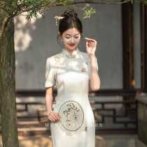 Man Tingfang) Fang Fei New Chinese style cheongsam for small women 2024 summer new engagement dress skirt can be worn daily