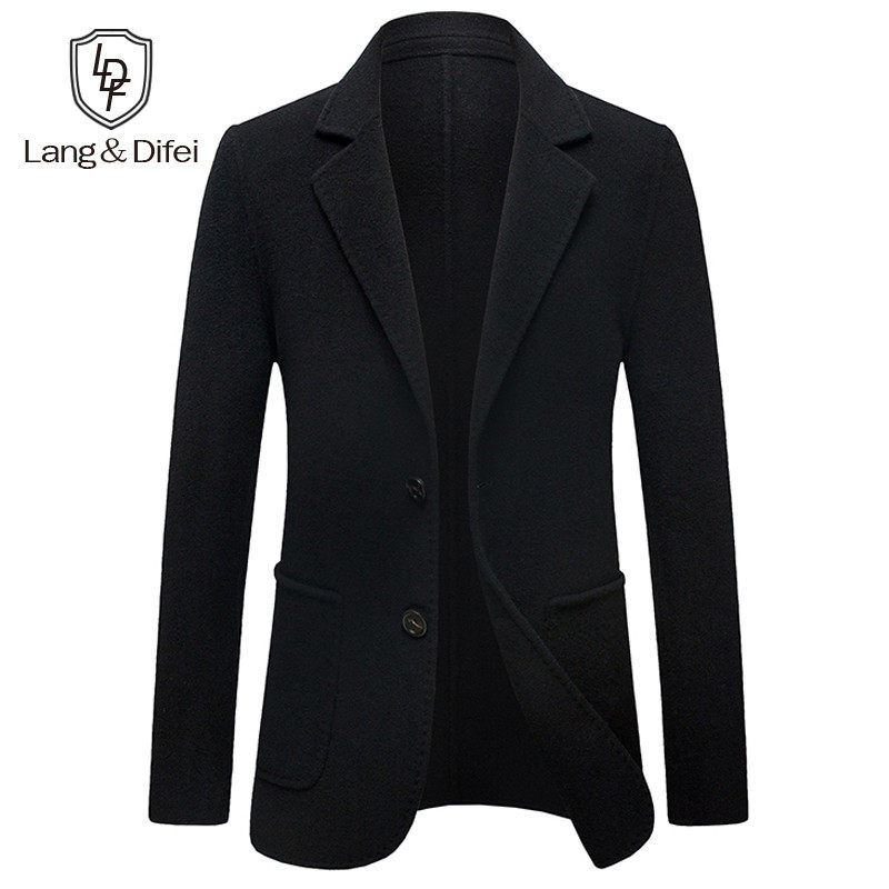 Landify Fall Winter Wool Coat Man Short Wool Clothes Men's Jacket Business Leisure Fitting Douff Coat