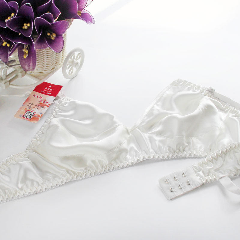 This Summer's Hot Item: 100% Mulberry Silk Double-Sided Silk Bra Without Padding and Underwire, Ultra-Thin Bra for Sales Only