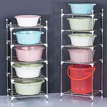 Stainless steel toilet basin basin basin basin collection frame set Bathroom kitchen shelf pot frame