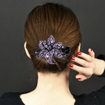 Korean hair hair female head clamp large clip three tooth sandwich drill drill send mother hairpin behind the head duck clamp