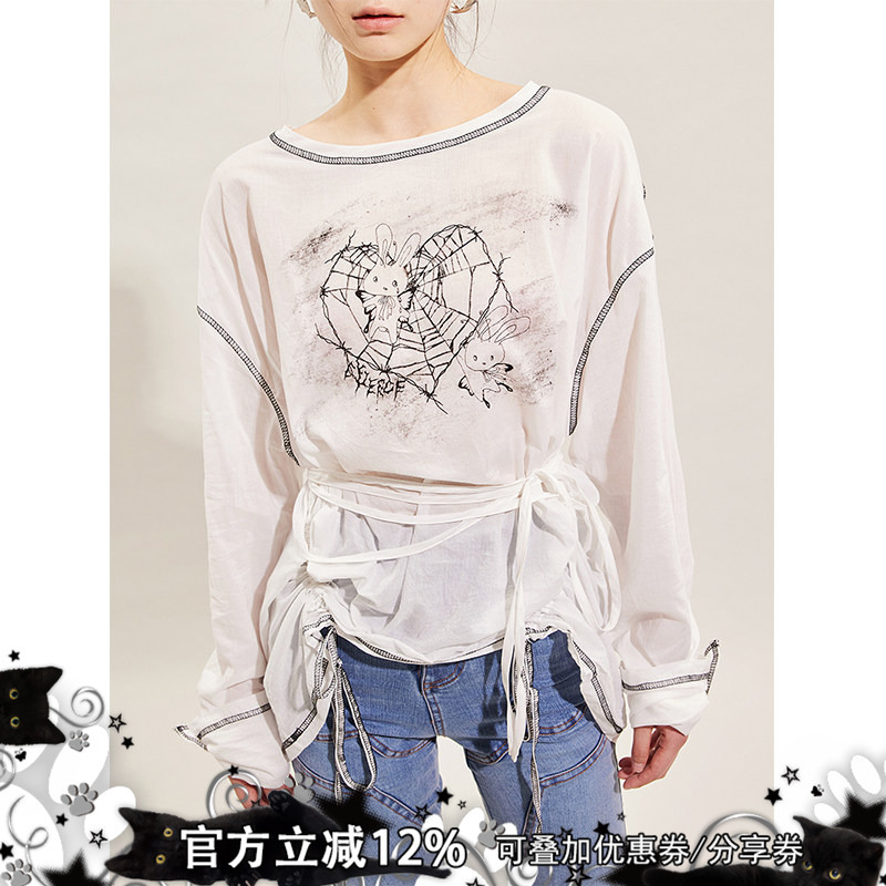 Cfierce Rabbit Elf Hand-Painted Long Sleeve Top