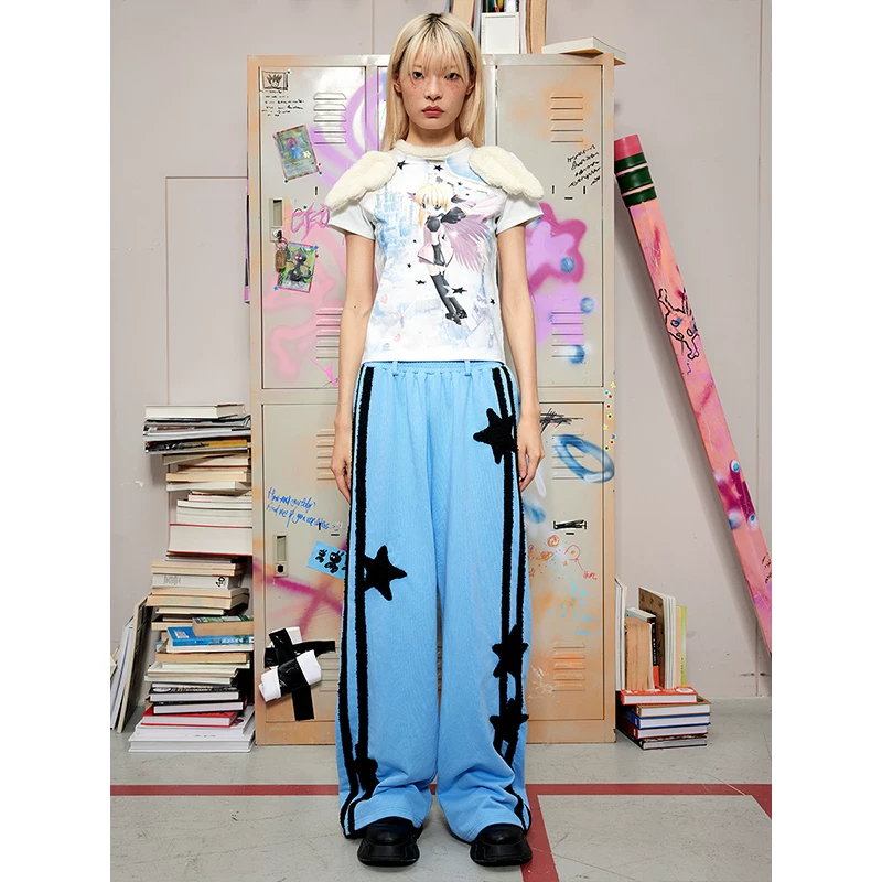 CFIERCE Angel Printed Wings Decoration T -shirt