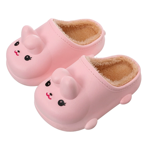 Детские зимние тапочки, нескользящий удерживающий тепло мультяшный милый кролик, водонепроницаемые туфли, коллекция 2022, семейный стиль