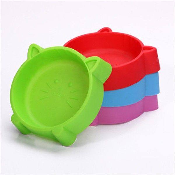 Cat Shape Dog Bowl Plastic Travel Cat Bowls Feeder