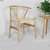 Nordic Solid Wood Living Room Chair with Armrest Home