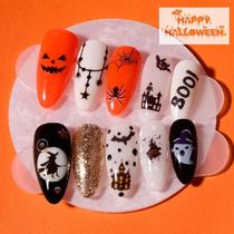 New 1 Sheet Halloween Pumpkin Nails Black Ghost Stickers