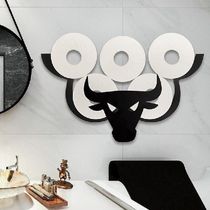 Black CattleToilet Paper Holder Vertical Bathroom Iron