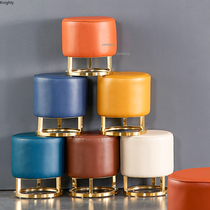 Nordic Luxury Leather Stools Ottomans Living Room Sofa