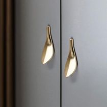 6Pcs Golden Leaf Knobs Handles Pulls Fashion Art Deco Style