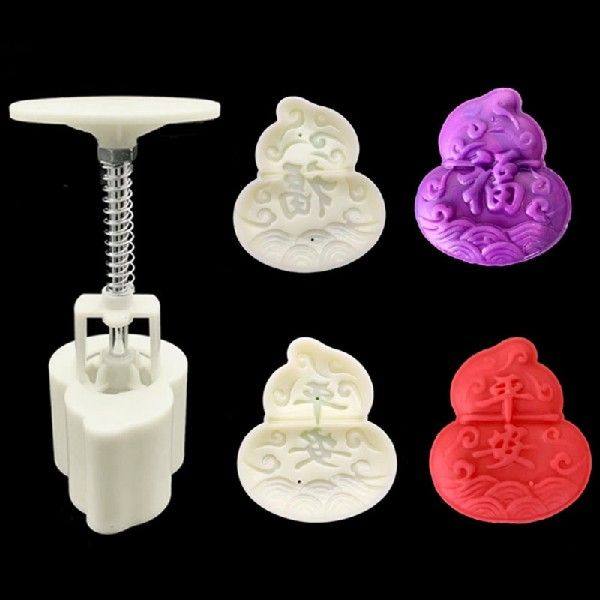 DIY 3D Mooncake Mold Set 50g Gourd Shape Pattern Mooncake